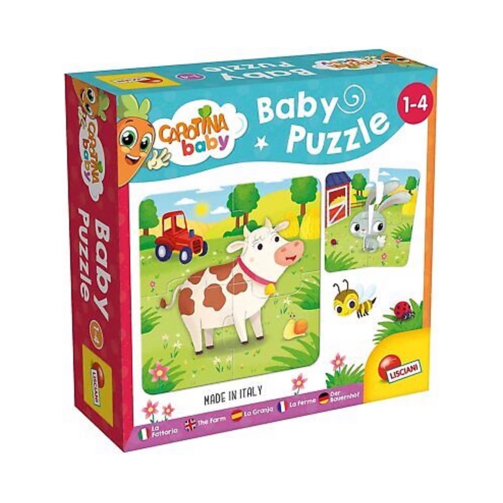 Lisciani Carotina Baby Puzzle For Kids, Farm Animals